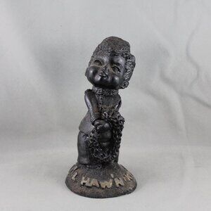 Vintage Poly Art Tiki Figurine - L'il Hawaiian King - Baby Series - With Tag